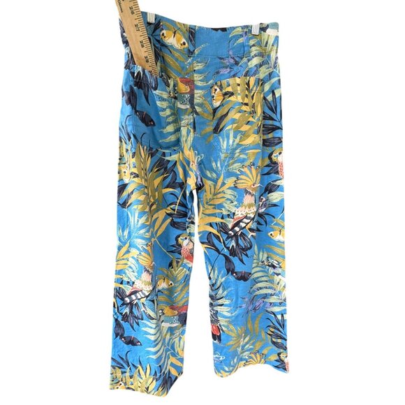 Maeve Anthropologie The Colette Tropical Print Pants Size 6 - Picture 10 of 11